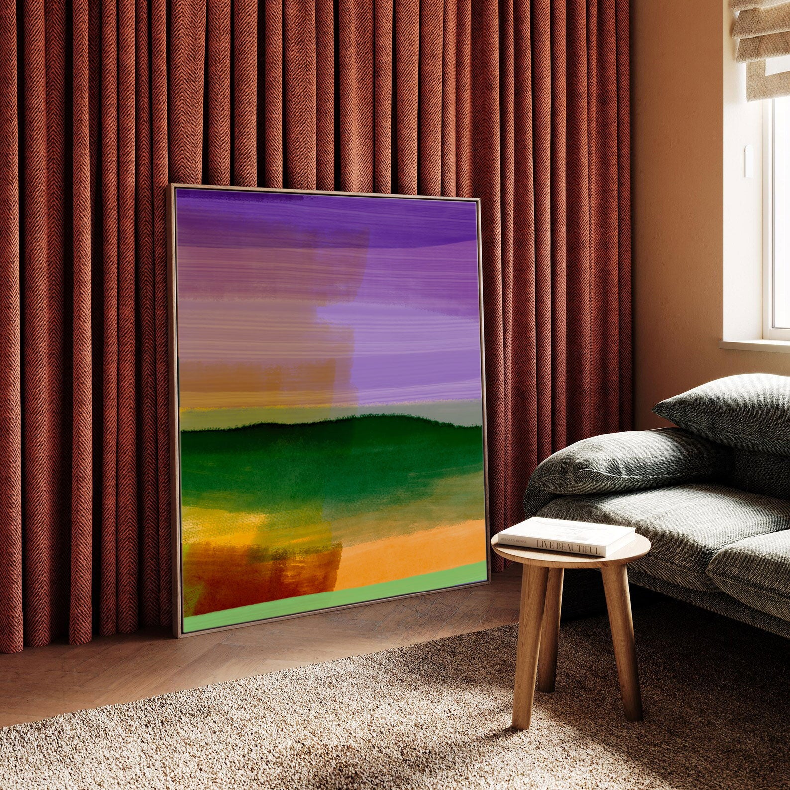 Lilac over Green Portrait