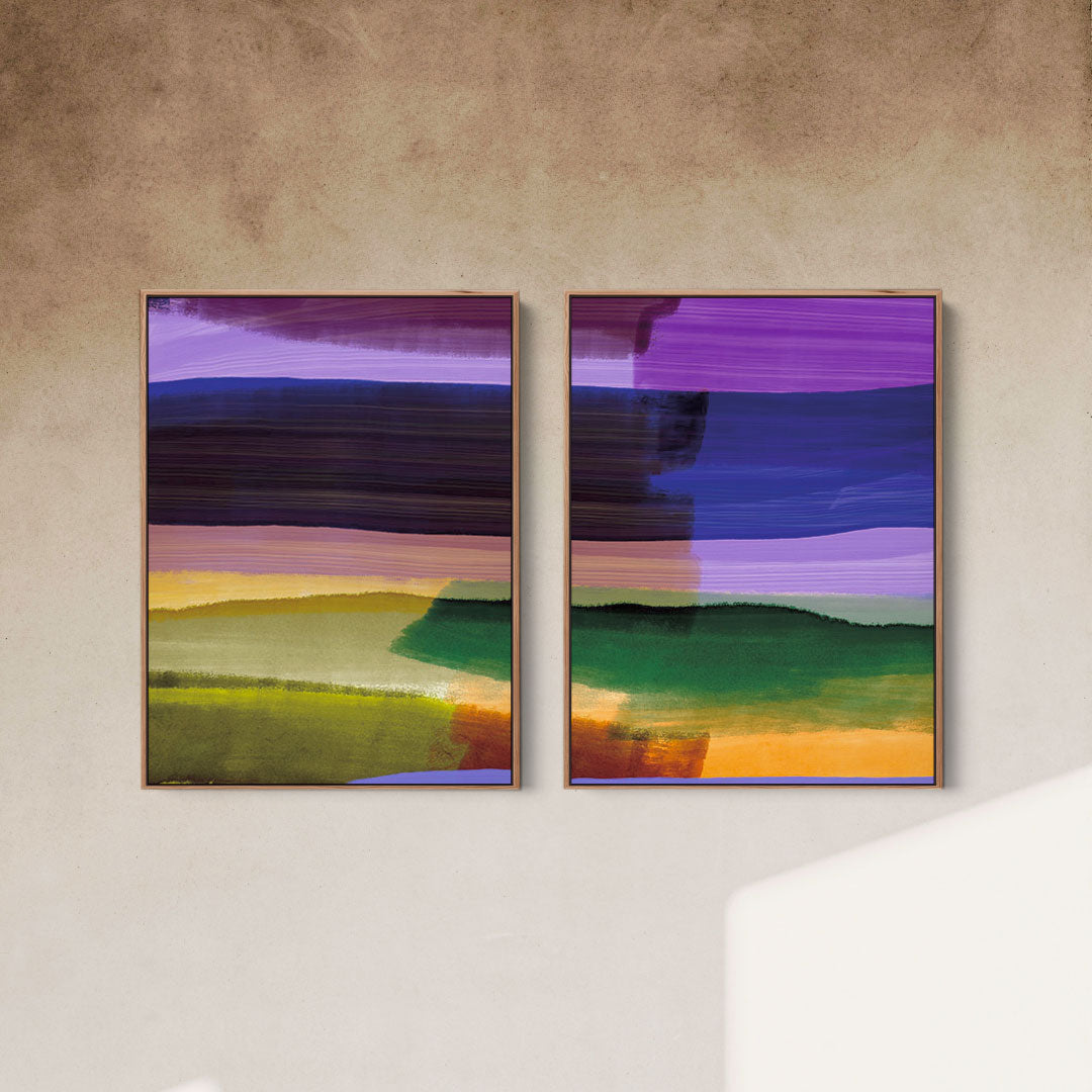 Lilac Over Green Set of Two