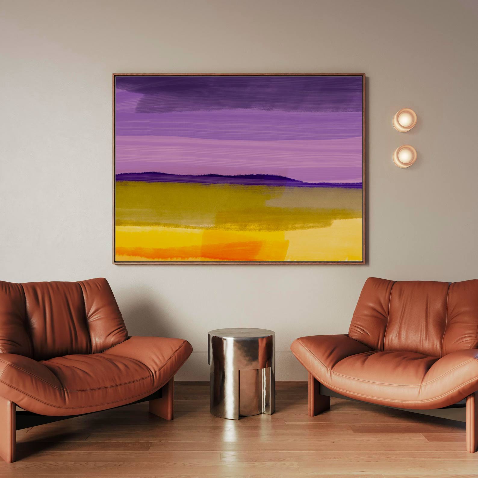 Lilac over Yellow Landscape